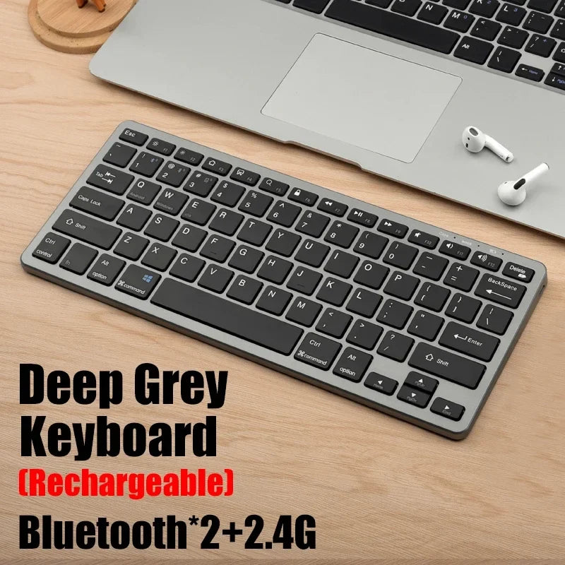 New 2.4G Wireless Rechargeable Silent Wireless Keyboard and Mouse Set, Compact Ergonomic Keyboard Mouse for Office/Home