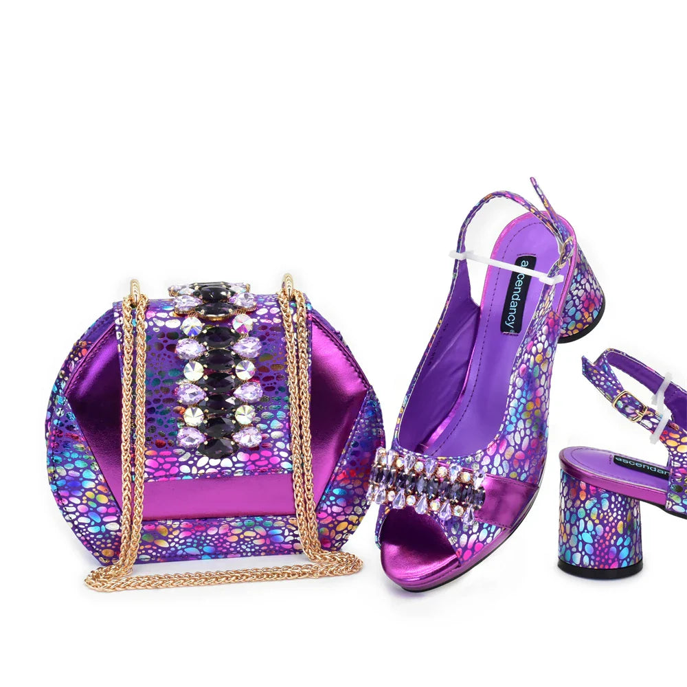 Conjuntos de zapatos y bolsos italianos HFG1-1