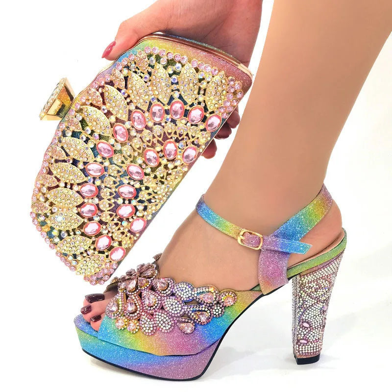 Conjunto de zapatos y bolso italianos HLO1-28