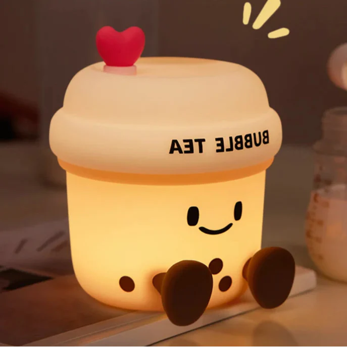 Luz de Noche Kawaii de Té de Burbujas