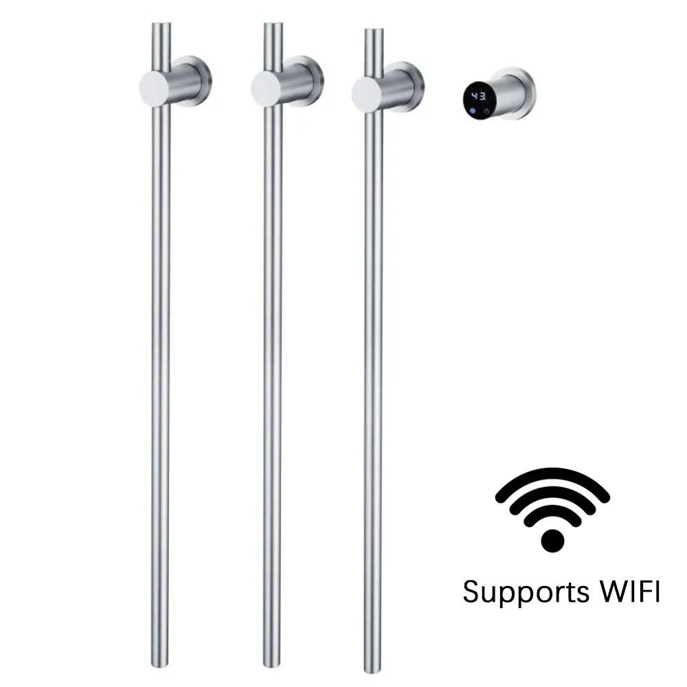 Modern Electric Heated Towel Rack Wall Mounted Bathroom Towel Warmer Heated Towel Rail Heater 3Bars Stainless Steel 220V/110V
