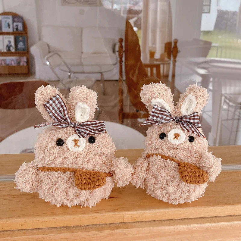 Funda de AirPods de conejo de peluche