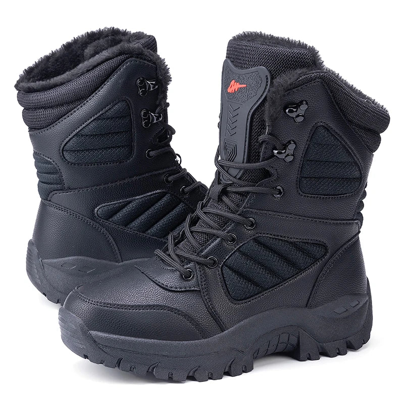 Men's Winter Snow Boots Warm and Non Slip Hiking Shoes New Men's Outdoor Hiking and Fishing Sports Shoes with Fleece Men's Boots