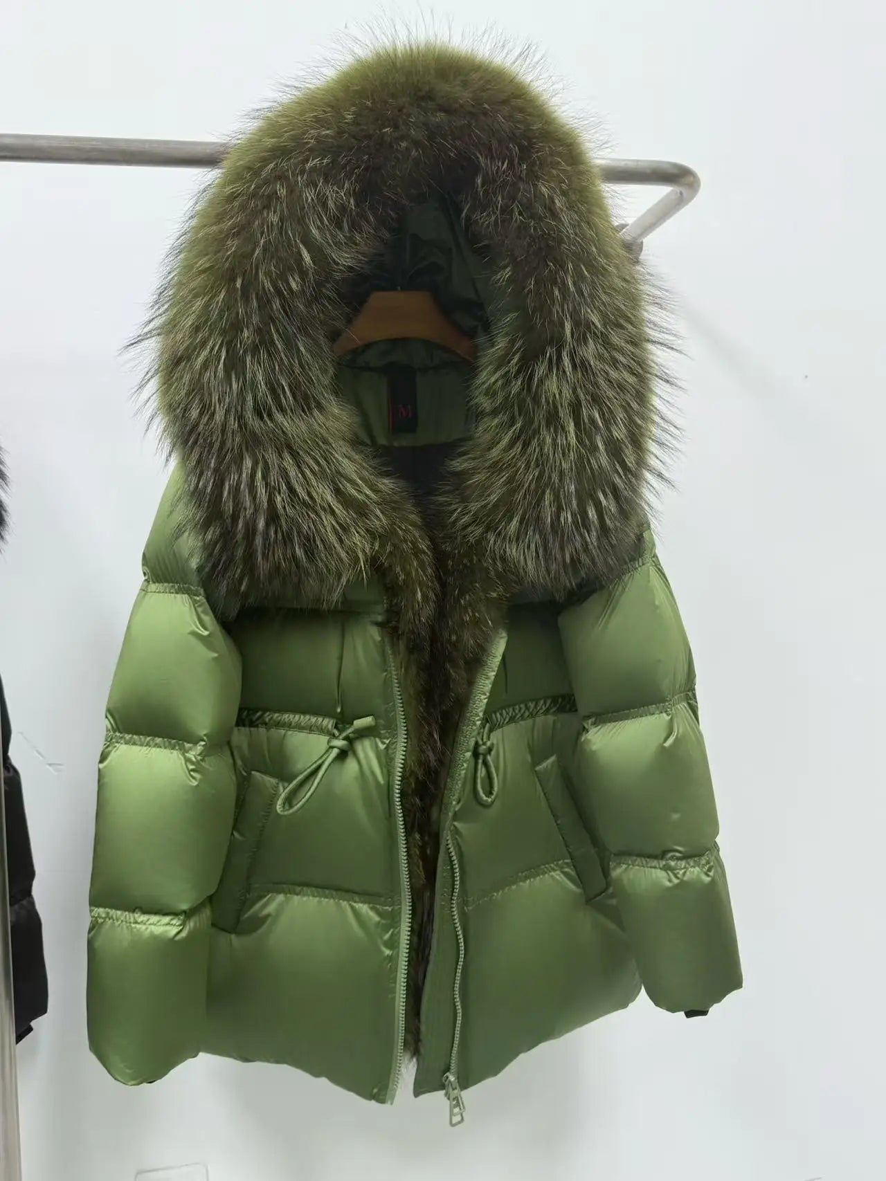 Fox Fur Jacket Women Loose Hooded White Goose Down Coat Female New Autumn Winter Thick Warm Natural Real Fur Puffer Jacket Lady