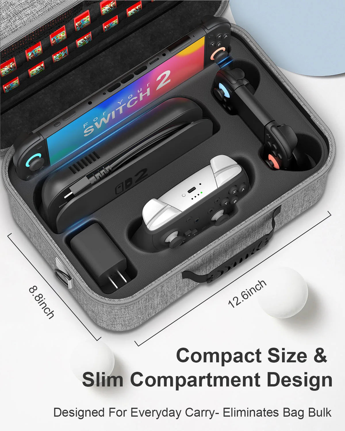 STARTRC GAMES Hard Shell Portable Travel Carry Bag for Switch 2, Pro Controller, 18 Game Cards and Other Accessories