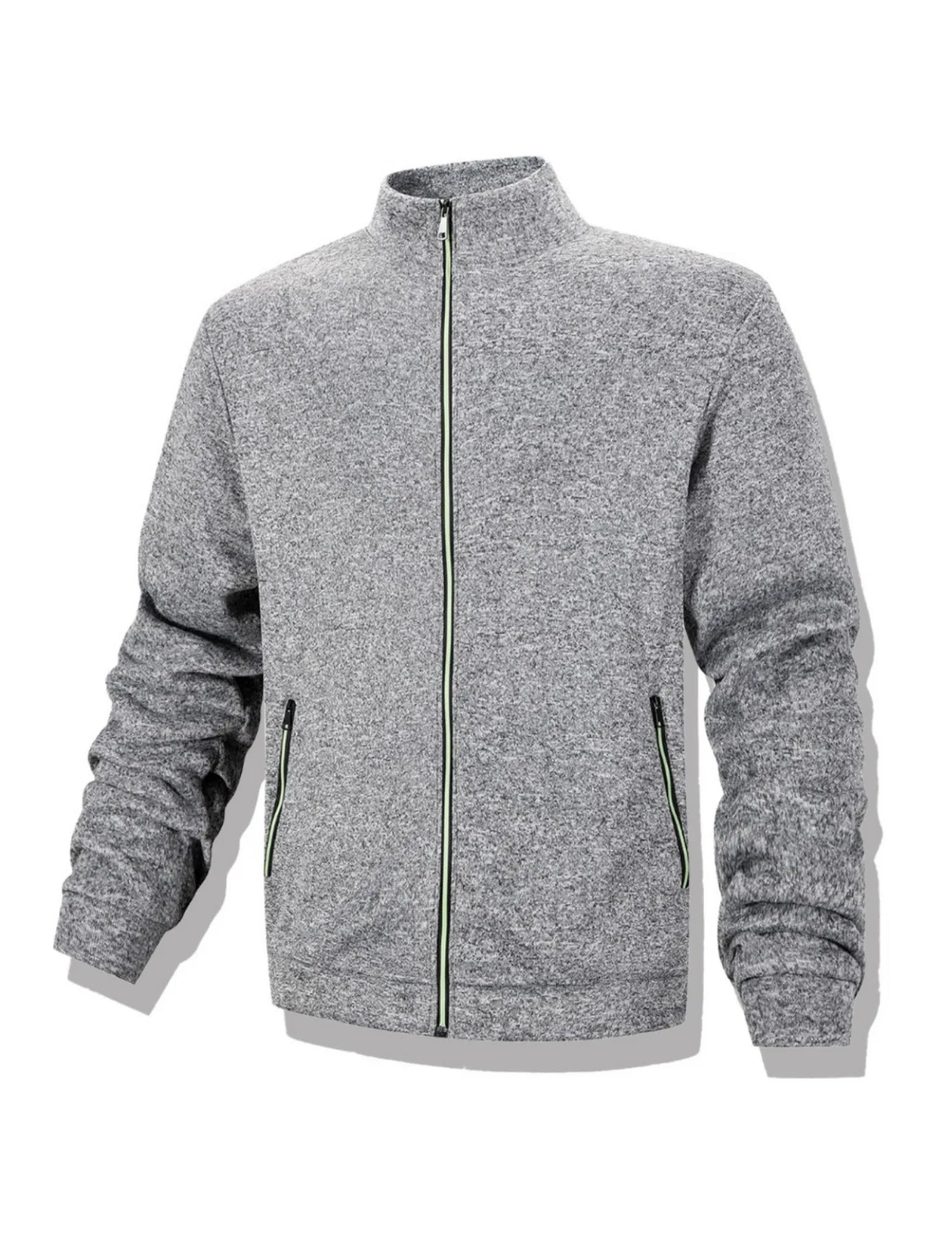 Men's Casual Sweatshirt Jackets Full Zip Up Cardigan Stand Collar Jacket Autumn Winter Male Outdoor Windproof Warm Coat