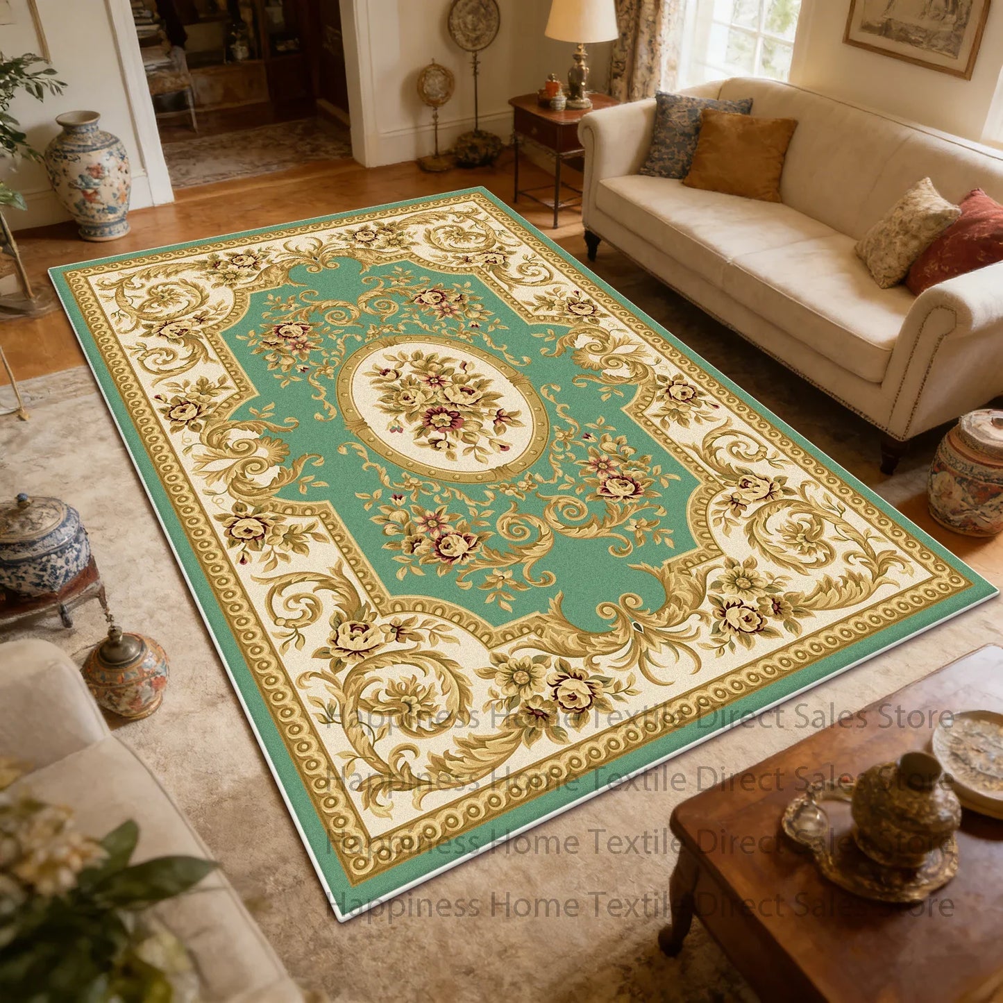 Persian Retro Large Living Room Sofa Carpet Antiskid Machine Washable Decoration Bedroom Large Size Rug Soft Parlor Luxury Mat