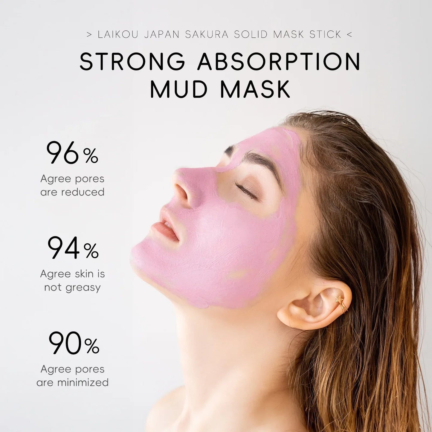 Sakura Solid Face Mask Stick Deep Cleaning Green Tea Facial Mask Reduces Blackhead Pores Oil Control Moisturizing Mud Mask 40g