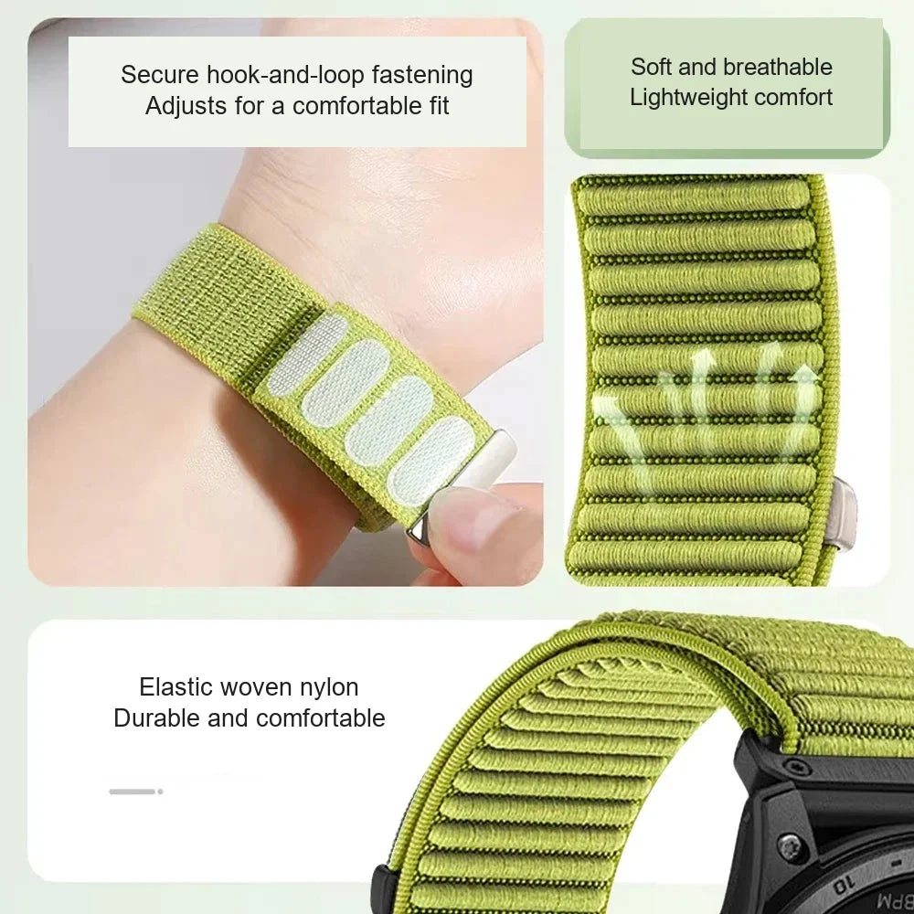Garmin QuickFit 20/22/26mm Elastic Woven Nylon Hook-and-Loop Band