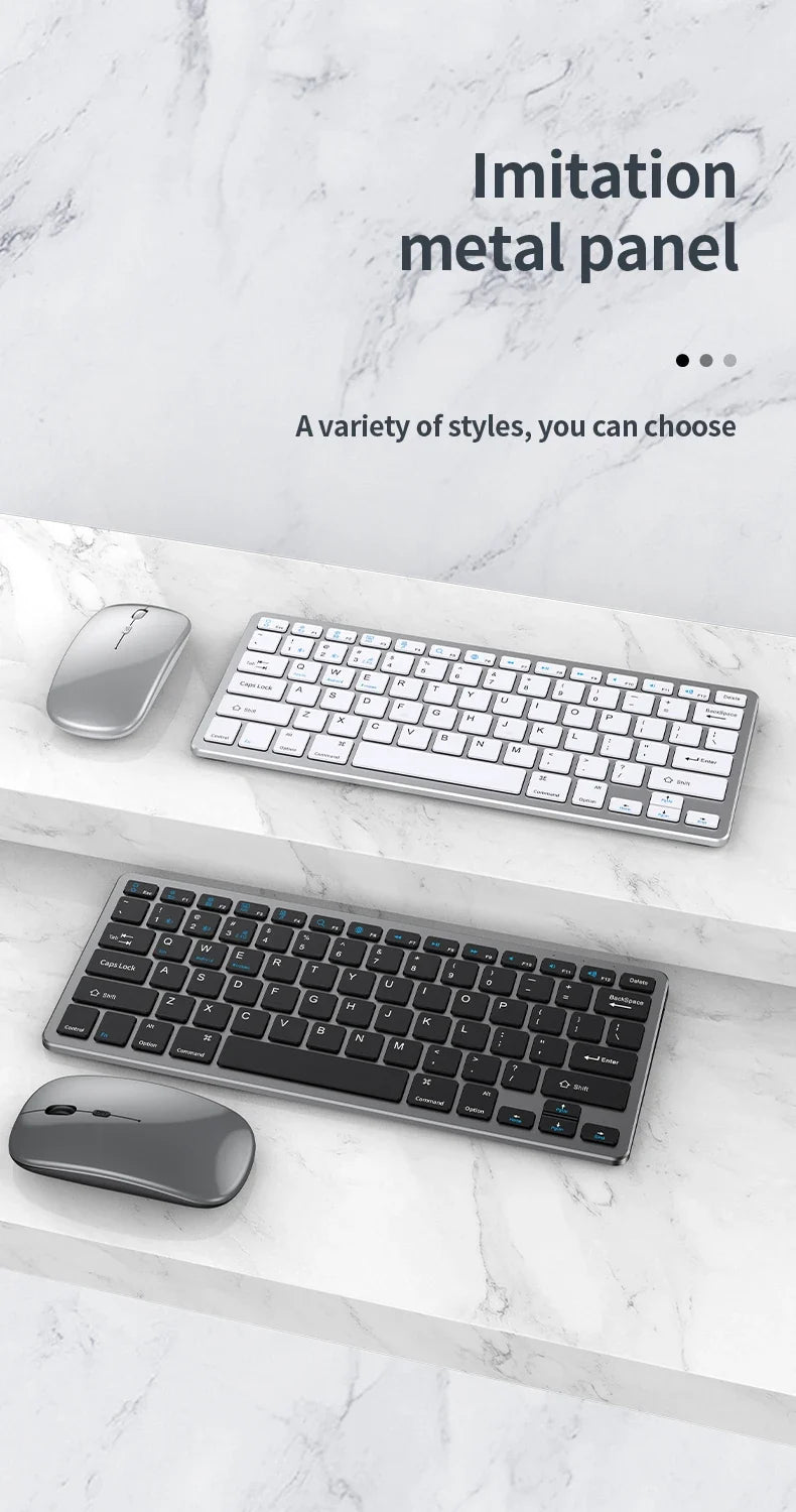 NexusClick Wireless Ergonomic Keyboard Mouse Combo - Rechargeable Mini Multimedia Set for PC, Laptop, MacBook
