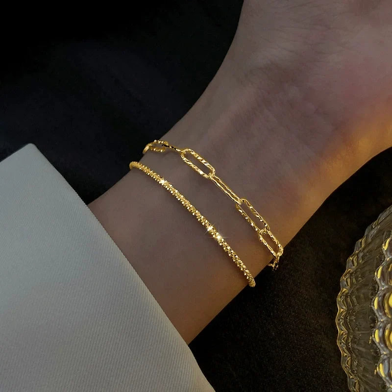 5pcs/set Rhinestone Butterfly Bracelet Set for Women Korean Fashion