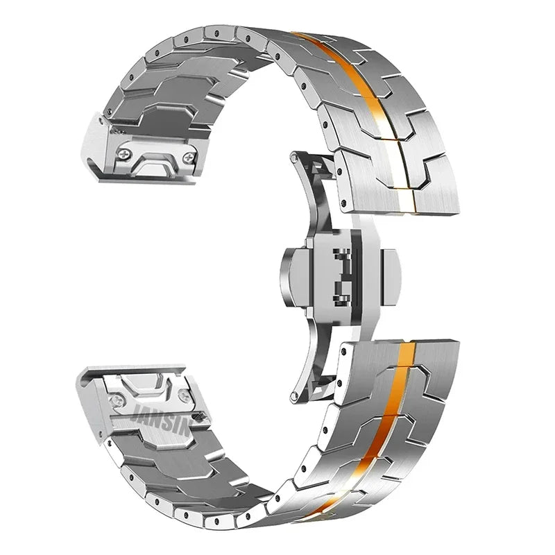 Garmin QuickFit 22/26mm Stainless Steel Bracelet with Color Stripe