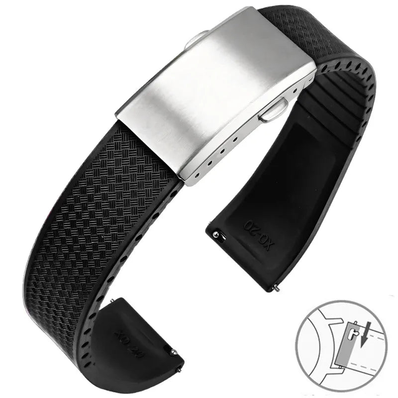 Amazfit Balance, GTR, GTS & Bip FKM Rubber Band with Folding Clasp
