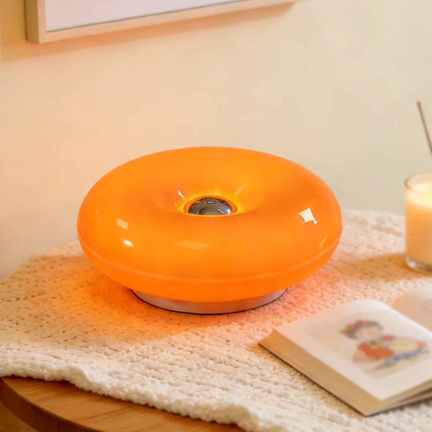 Donut Shape LED Table Lamp, Dimmable Warm Ambient Night Light for Bedroom, Living Room, Home Decor, Creative Gift
