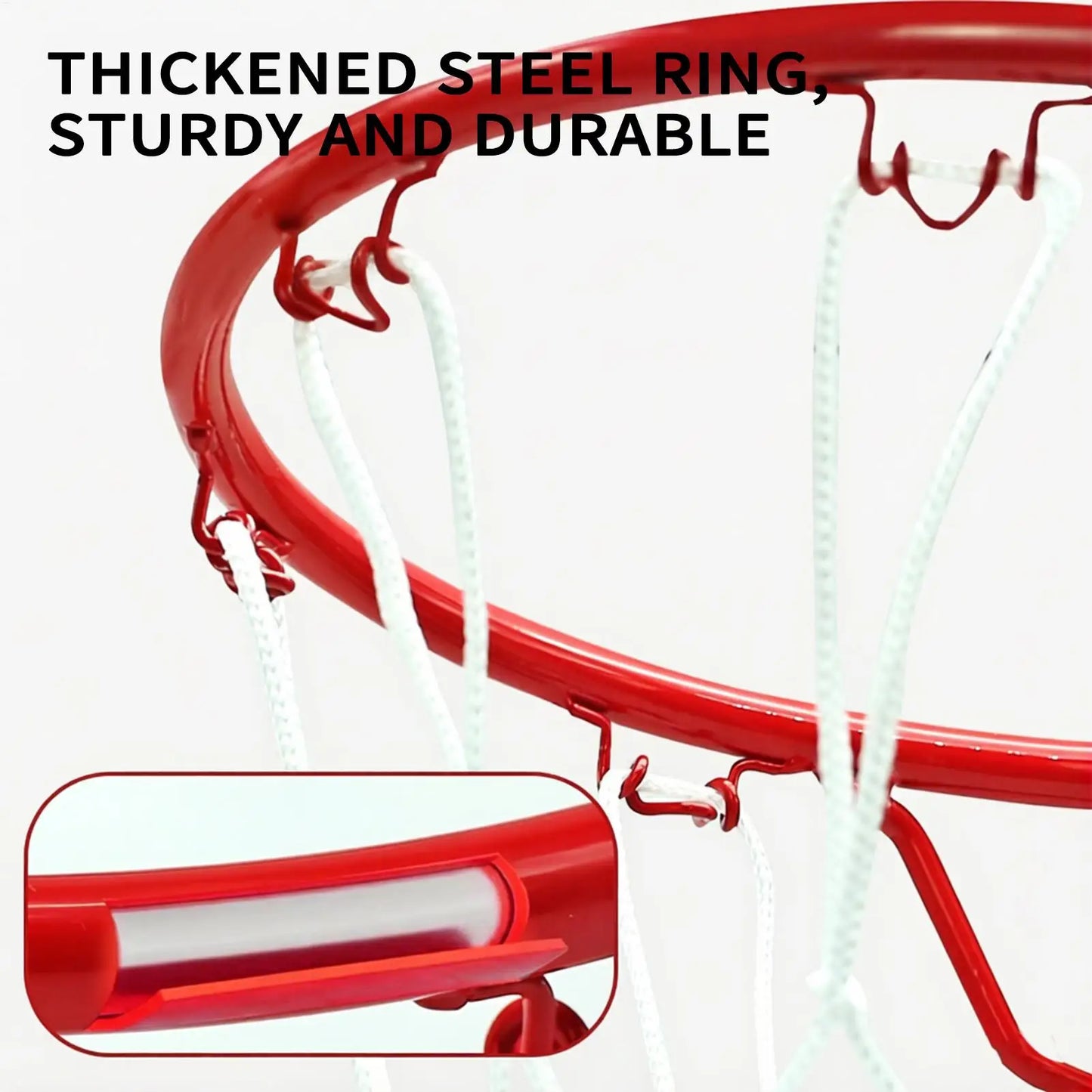 Basketball Hoop 32cm Wall Mounted Sports Ball Hoop with Net Basketball