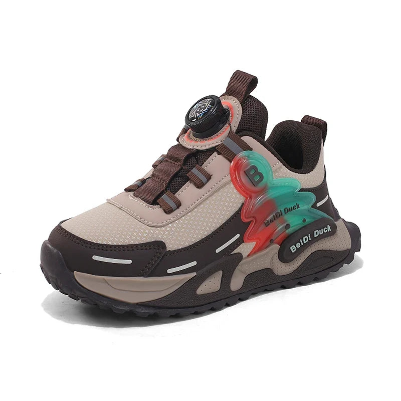Children Casual Shoes Autumn Winter PU Leather Sneakers for Kids Fashion Patchwork Sports Shoes Boys Girls Gym Trainers 2026 New