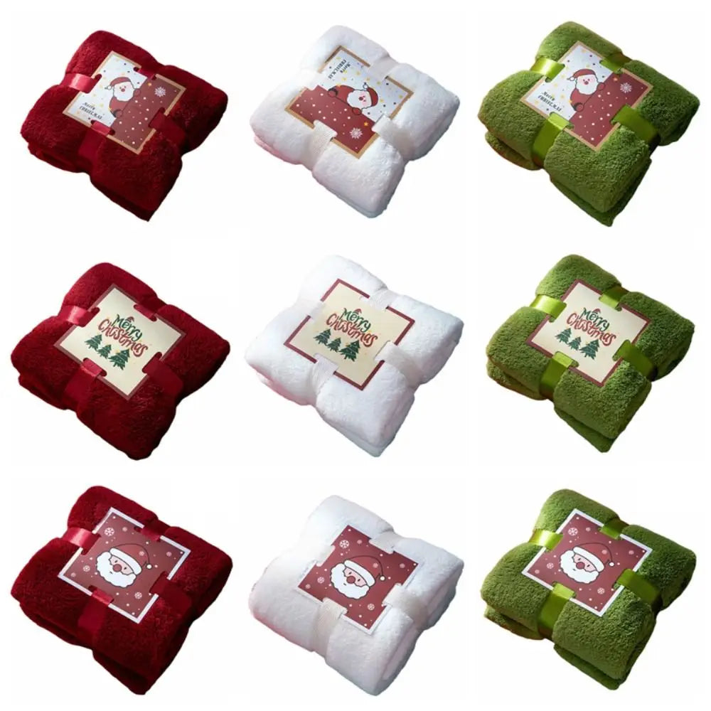 Coral Velvet Christmas Towel Reusable Absorb Water Face Towel Xmas Holiday Decorative Wash Cloth Christmas Gift Party Gift