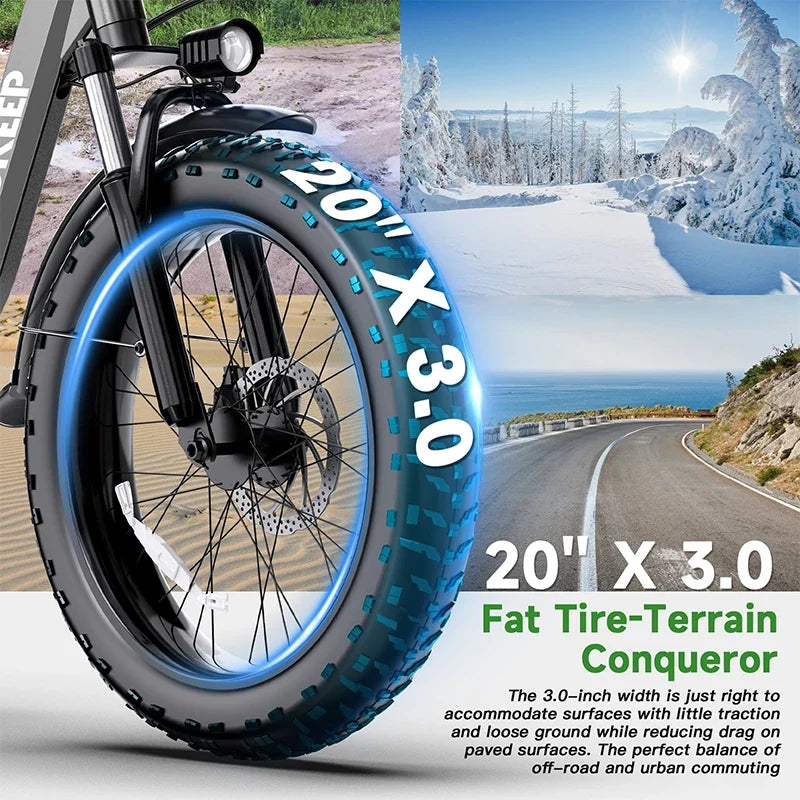 L20  E-Bike 750W motor 48V10AH folding mountain Electric Bicycle Mechanical brake 20*3-inch tire urban commuting Electric  Bike