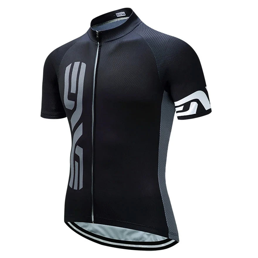 Black Cycling Jersey and Bib Shorts Set