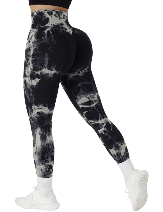 Seamless High Waisted Tie Dye Leggings for Yoga