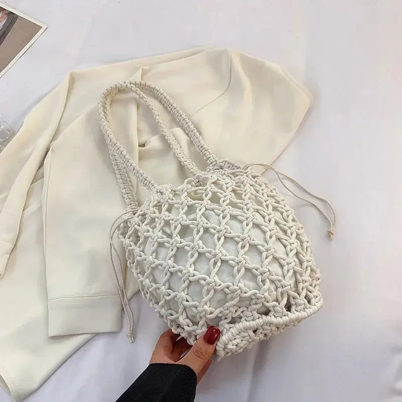 Accessories Sexikinis Swim Mesh Rope Bag Women's Everyday Shoulder Bucket Bag - Stylish & Lightweight