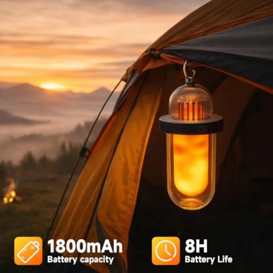 Outdoor Camping Light With Multiple Light Sources, Portable Keychain Hook, Mini Flashlight, Atmosphere Camping Light