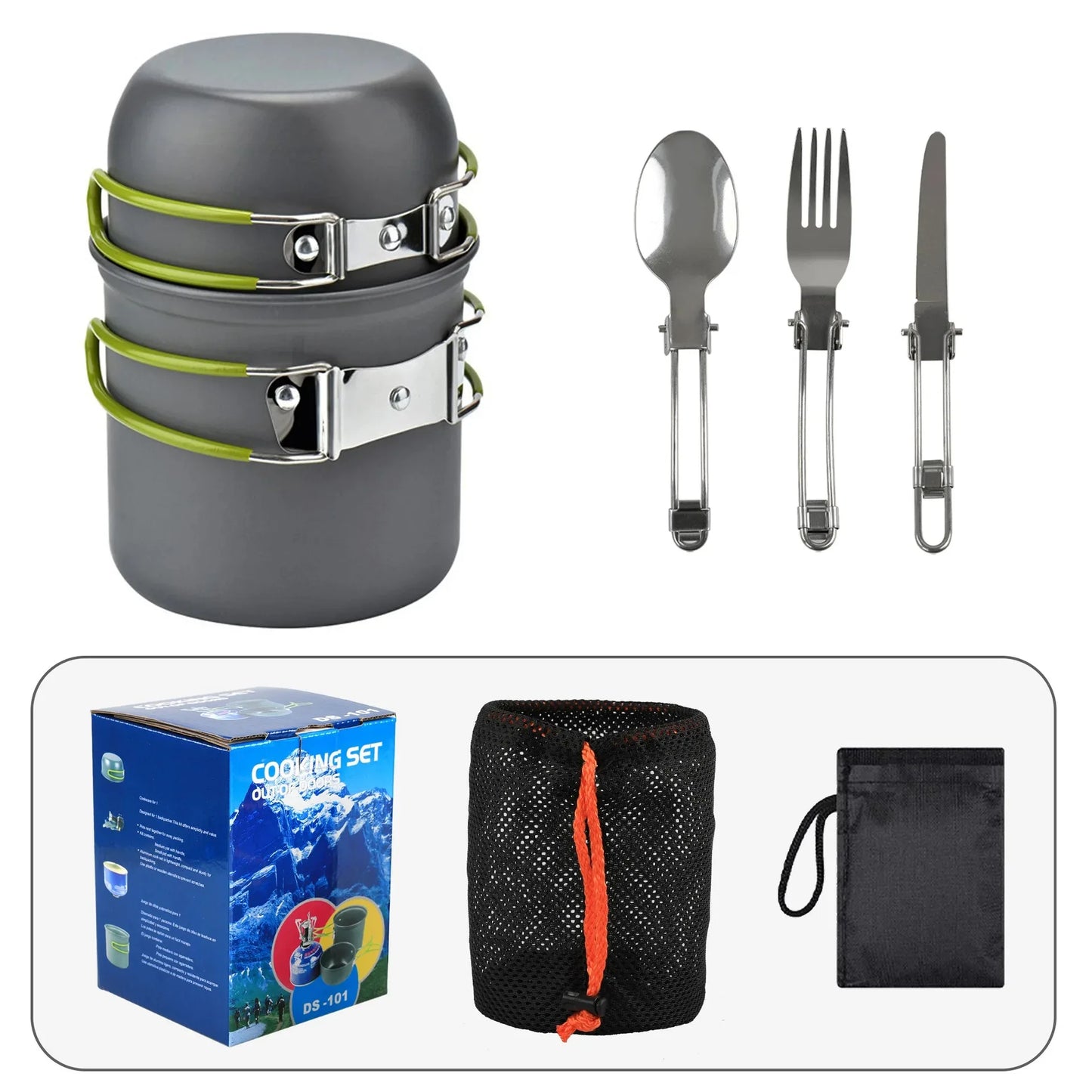 Camping Cookware Set, Outdoor Pan Set, Tourist Dishes, melon, Kitchen Equipment, Trekking Utensils, Picnic Picnic