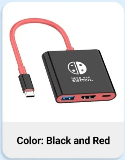 Portable  Switch Docking Station TYPE-C Hub with HDMI and USB 3.0 Perfect for Travel and Gaming