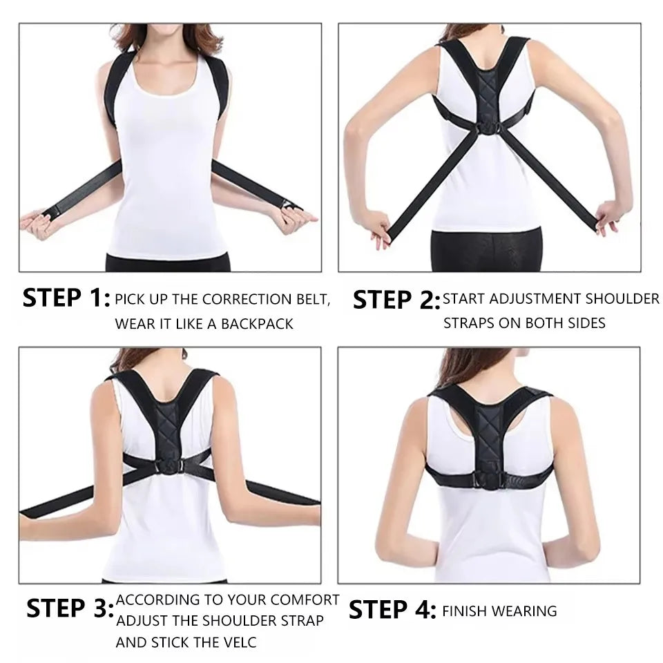 GETINFIT Adjustable Posture Corrector Back Support Lumbar Posture Orthopedic Belts Strap Brace Shoulder Spine Support Men Women