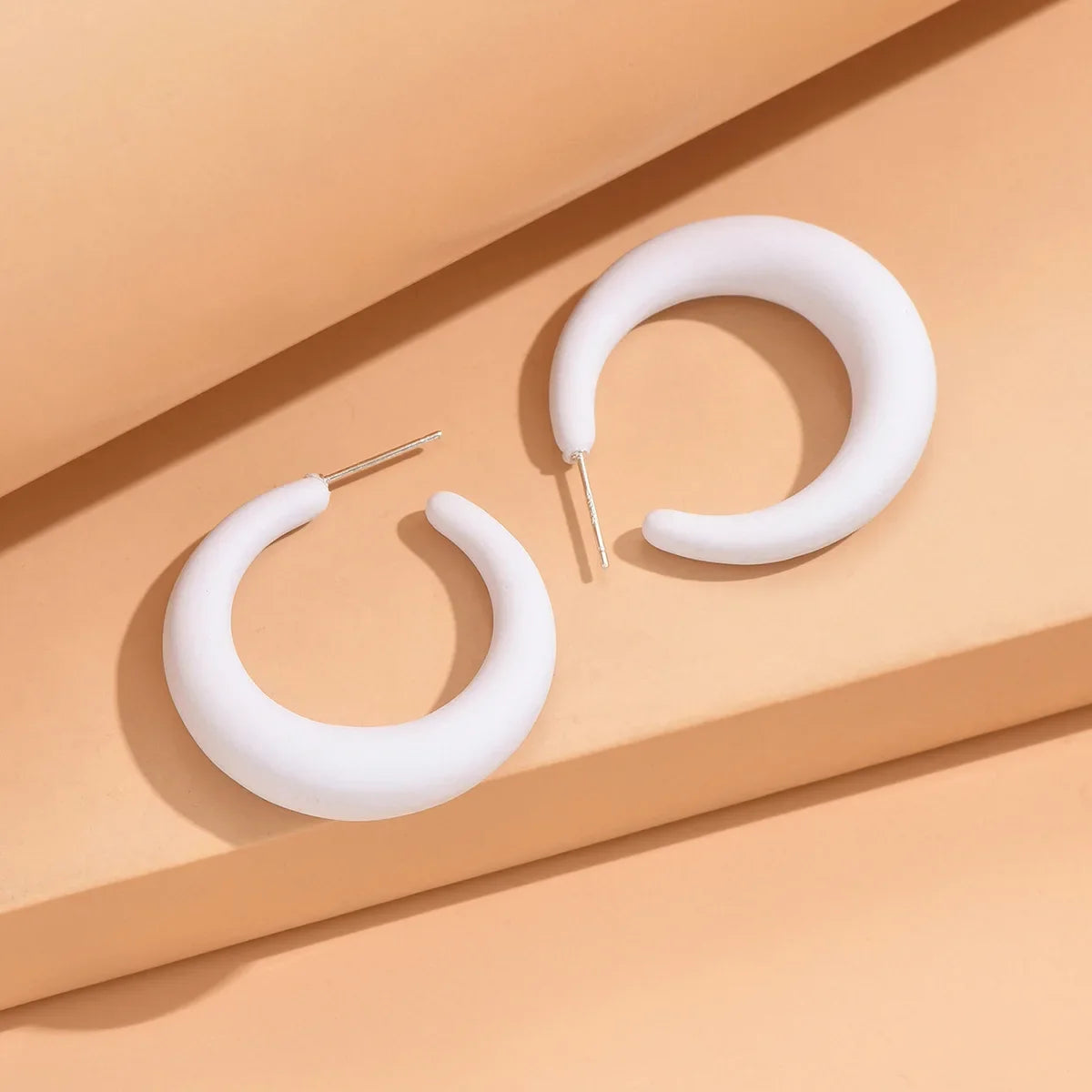 Simple Big Round Star Heart Hoop Earrings For Women Geometric Plastic Exaggerated Earring Hyperbole Trendy Ring Earrings Jewelry