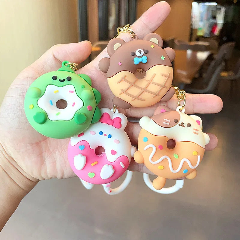 Llaveros de animales con forma de donut