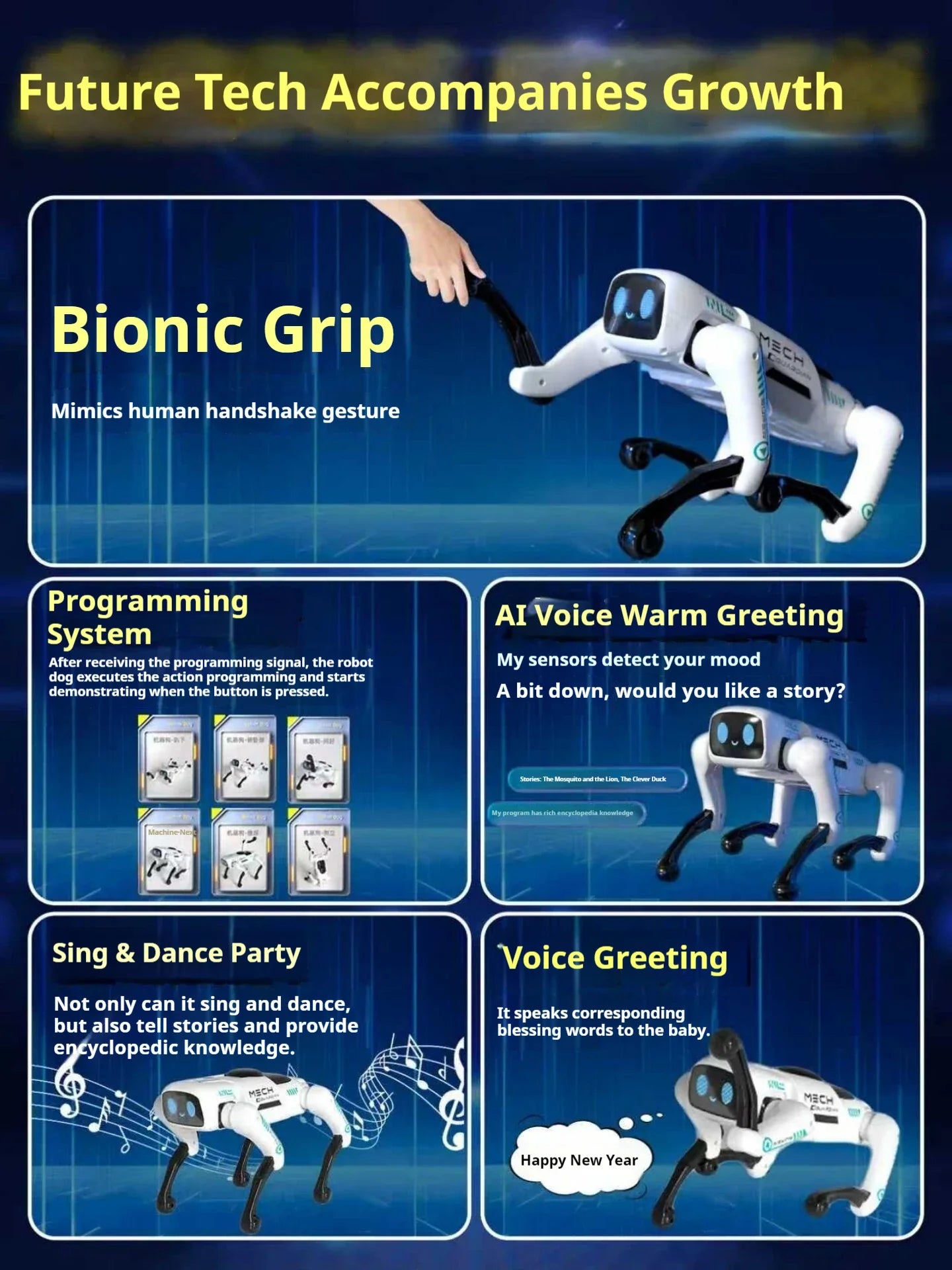 2026 New Ai Intelligent Smart Robot Dog Remote Control Toy Programmable With Loading Basket For Boys Birthday Festival Gift