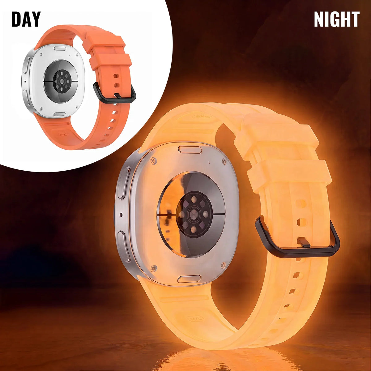 Samsung Galaxy Watch8, 8 Classic & 9 Glow-in-the-Dark Silicone Band