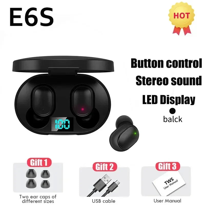 E6STWS Bluetooth headphones are wireless Bluetooth music headphones and noise-cancelling headphones suitable for Android and ios