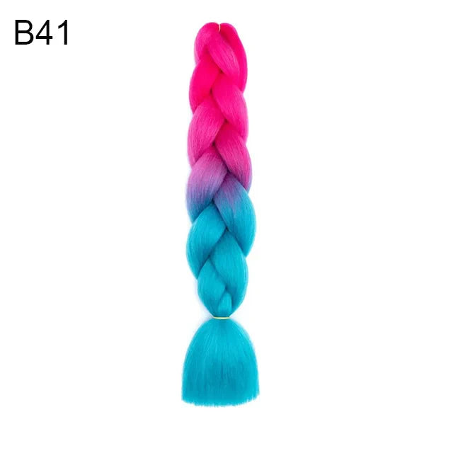 24-Inch Yaki Braids Ombre Jumbo Braiding Hair | Green Synthetic Hair Extensions for DIY Styles