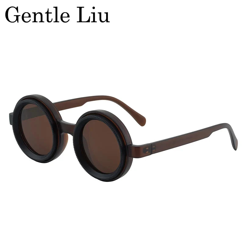 ND9 Adjustable Dimming Polarized Round Sunglasses Men 2026 Luxury Brand Punk Fishing Sun Glasses Outdoor Eyewear UV400 Shades