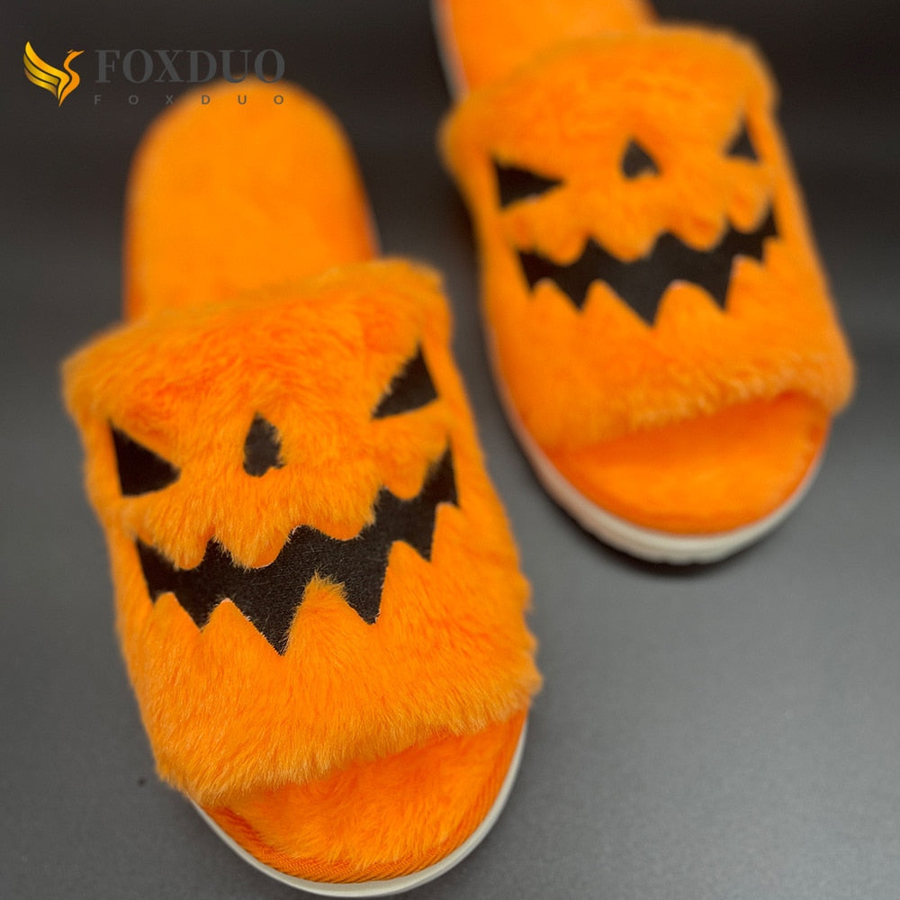 Pantuflas de calabaza de Halloween