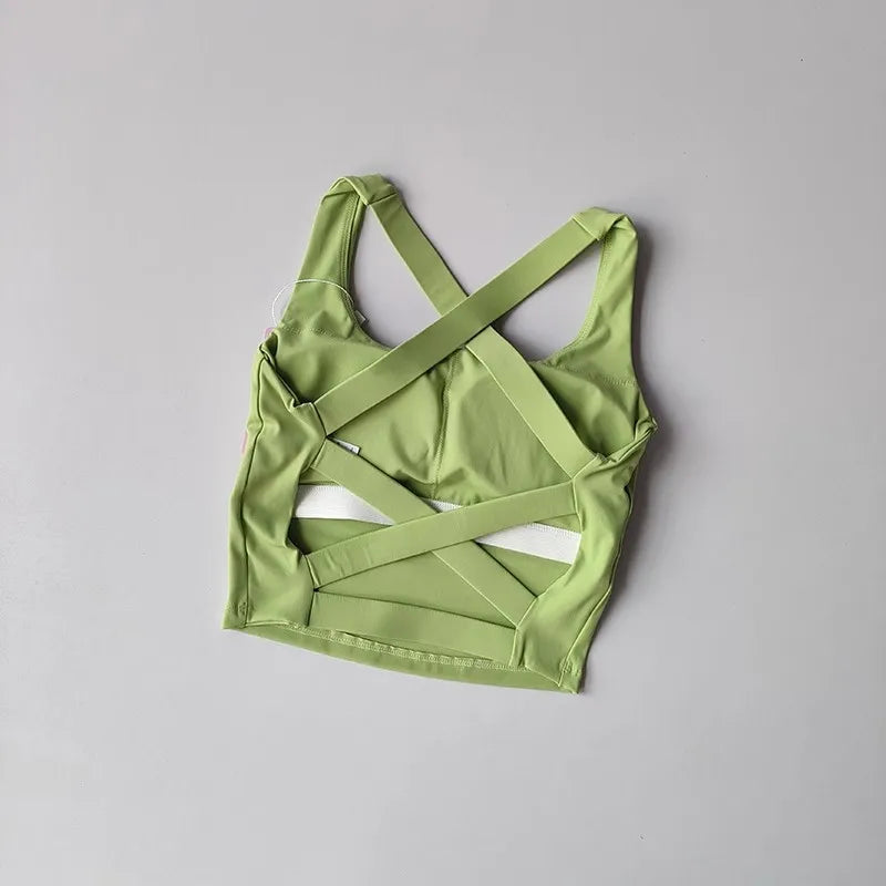 Women's Shock Absorbing Sports Bra Gathered Design Running Fitness Vest Underwear Quick Dry Comfortable Bra for Active Women