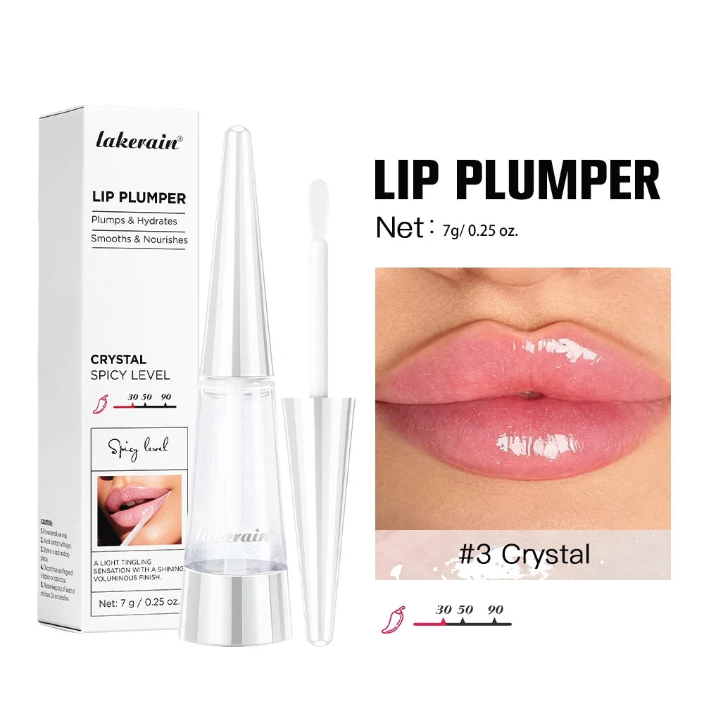 Lakerain Instant Lip Plumper Gloss Oil Lip Long-Lasting Moisturizer Volume Boosting Lip Oil Volumizing & Hydrating Non-Dry Plump
