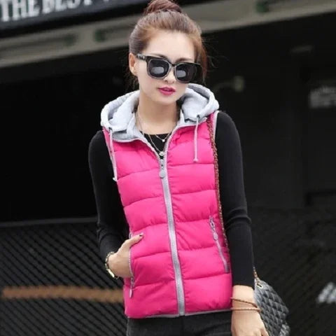 2026 New Winter Underwaist Coat Long Hooded Quilted Puffer Vest Female Warm Thicken Outwear Womens Jacket Sleeveless Waistcoat