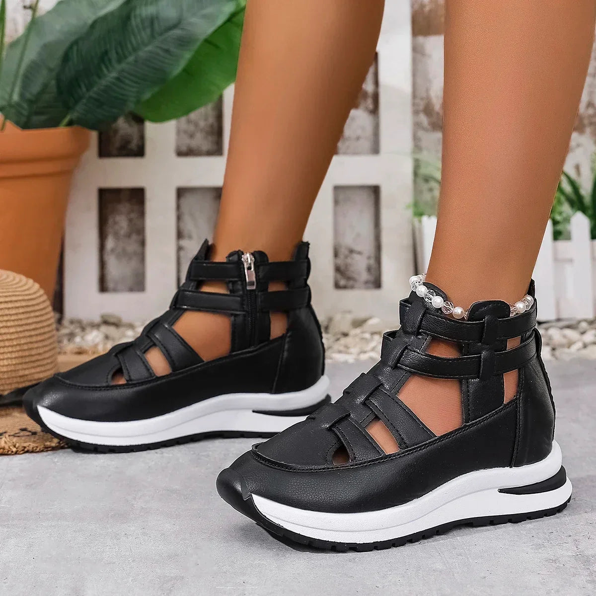 Women Sandals New Closed Toe Office and Career Summer Solid Wedge Shoes for Women New High Quality Buckle Strap Sandals Women