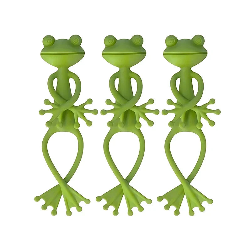 1/3/5pcs Green Frog Shaped Plant Clips DIY Flowers Vines Stem Holder