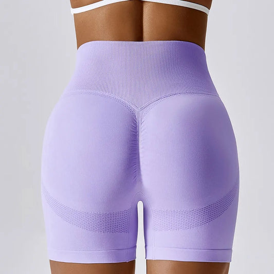 Pantalones cortos deportivos sin costuras FlexiFit de tiro alto para mujer