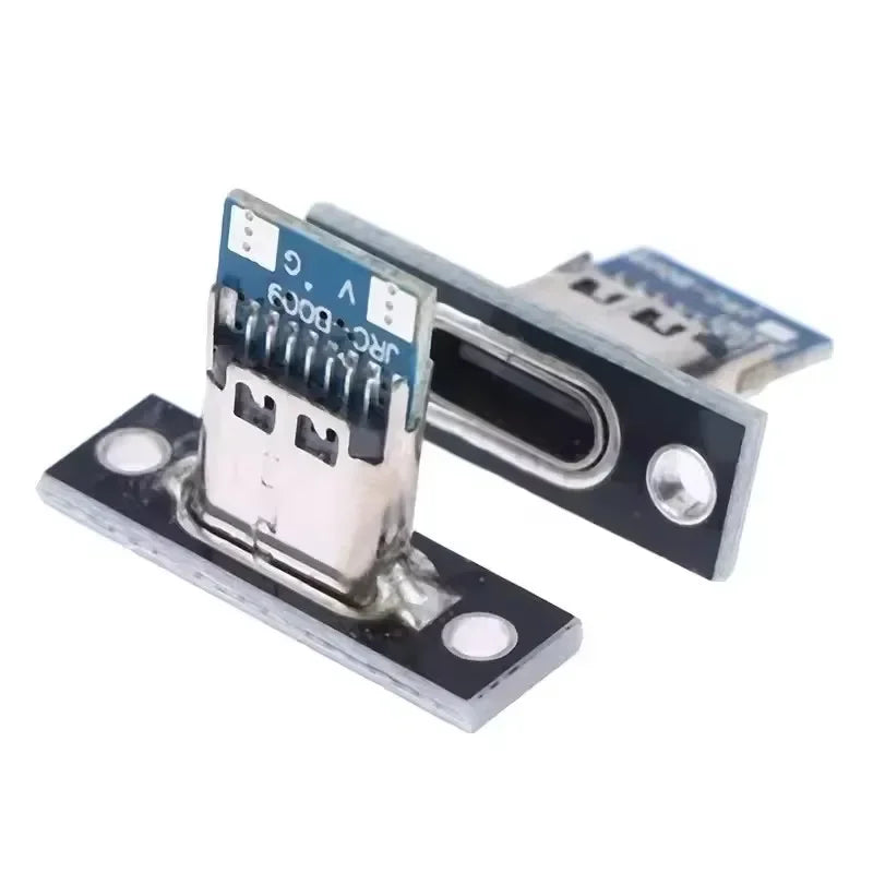 1-20Pcs USB Jack 3.1 Type-C 2Pin 4Pin Female Connector Jack Data Charging Port Small Electrical Charging Base with Fixing Plate