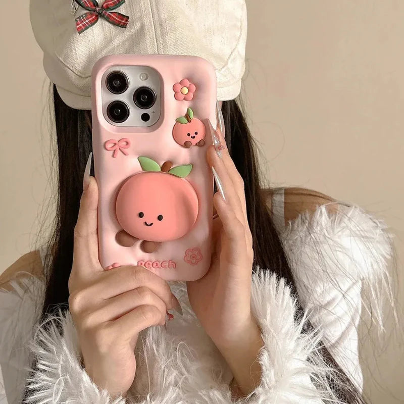Funda Kawaii Peach para iPhone