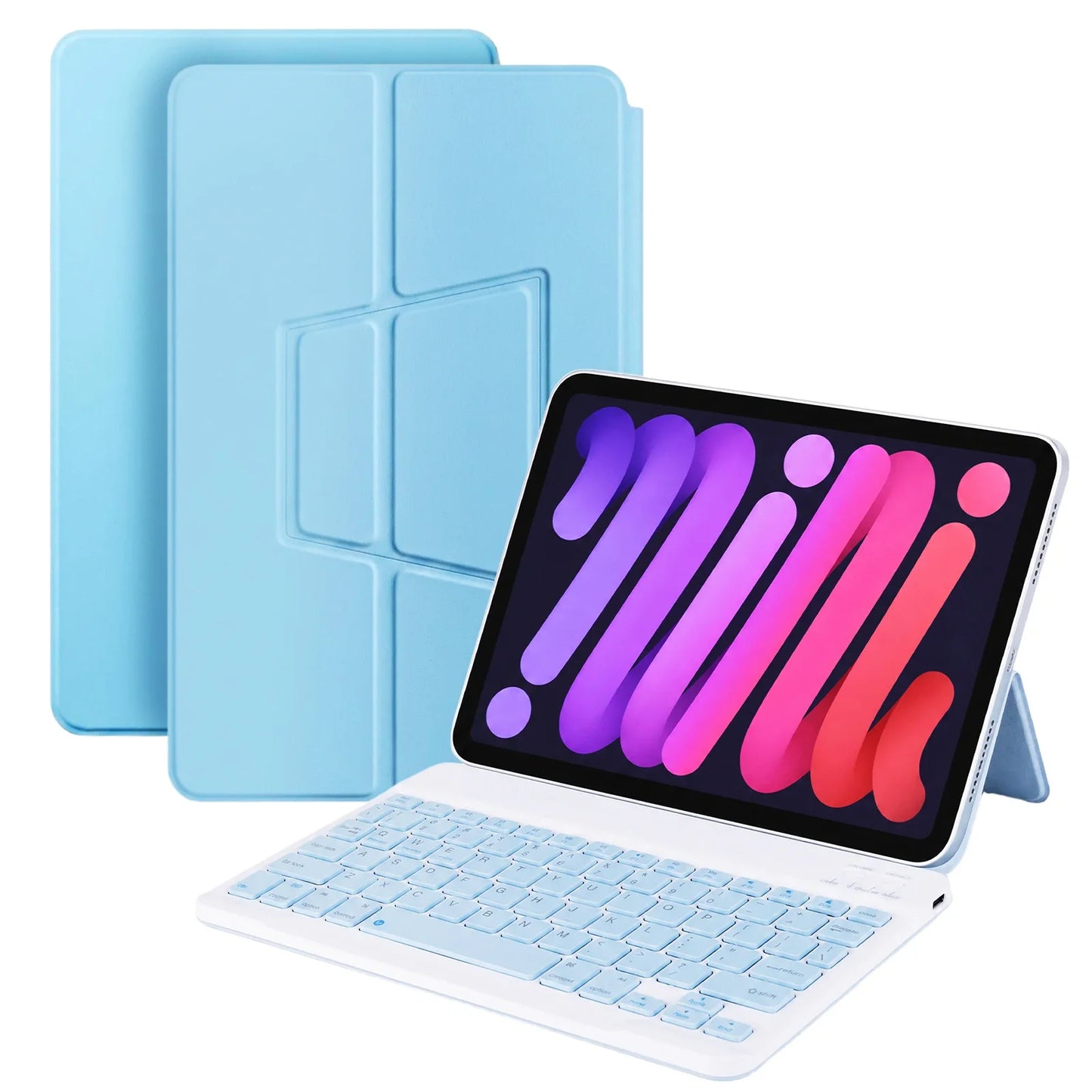 Ultra Slim Bluetooth Keyboard with Built-in Stand for iPad 10th/9th Gen, iPad Air, iPad Pro, iPhone, Android Tablets & More – Portable Wireless Keyboard for Travel, Office, School – Compatible with Most Bluetooth Devices
