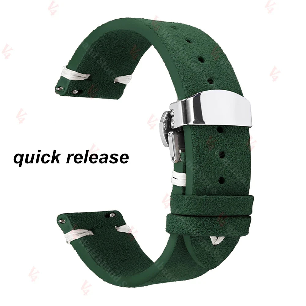 Garmin 18/20/22mm Quick Release Suede Band with Butterfly Clasp