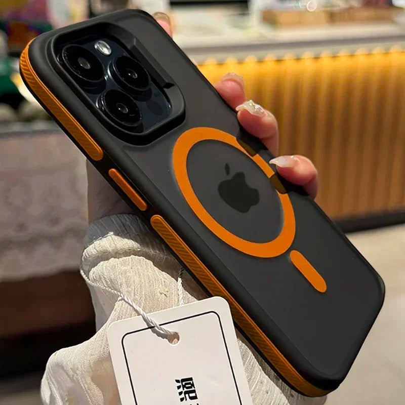 New Bicolor Matte Frosted Magnetic Phone Case For iPhone