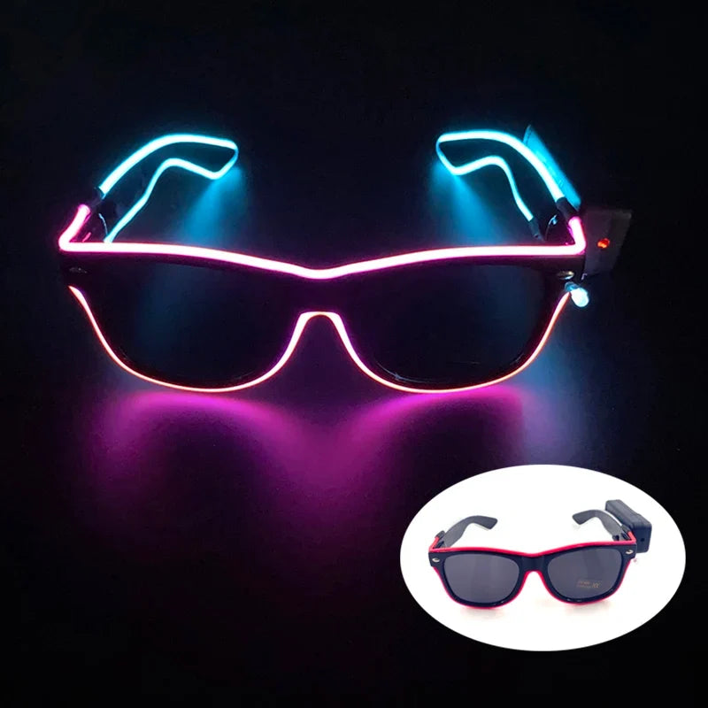 New Cool Wireless Glowing LED Light Up Glasses For Rave Festival Party Luminous Neon Mosaic Sunglasses Club Disco Eye Glasses