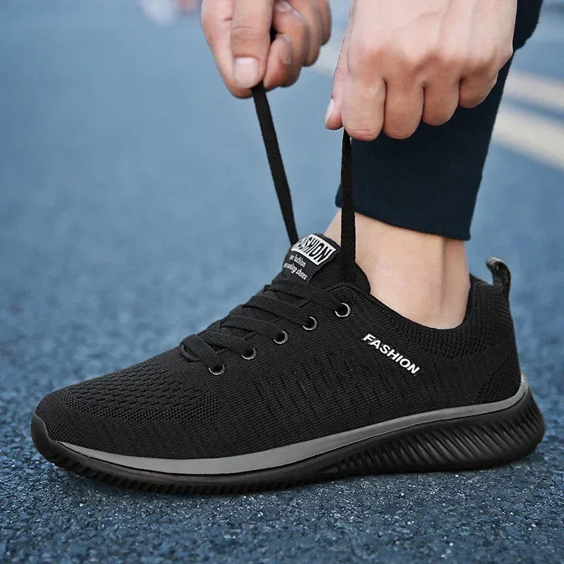 Men's Sneakers Black Casual Comfortable Knitted Sports Shoes Breathable Comfortable Running Fitness Shoes Mens Sports Shoes